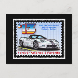 Carte Postale Corvette 60e anniversaire 2013 Convertible