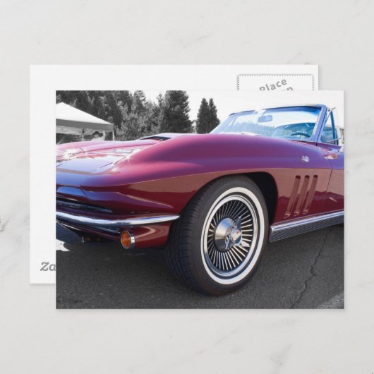 Carte Postale Corvette classique Stingray (Devant / Derrière)