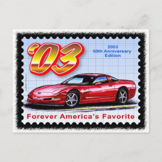 Carte Postale Corvette du 50e anniversaire 2003
