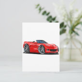 Carte Postale Corvette Red Convertible 2010-12 (Debout devant)
