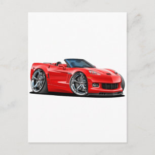 Carte Postale Corvette Red Convertible 2010-12