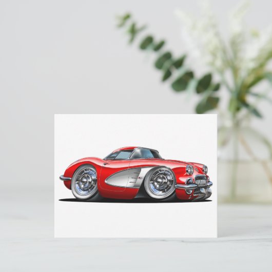 Carte Postale Corvette rouge (Debout devant)