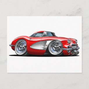 Carte Postale Corvette rouge