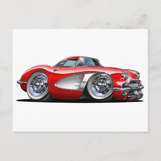 Carte Postale Corvette rouge (Devant)