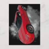 Carte Postale Corvette rouge avec fumée grise arrière - plan amo (Devant)