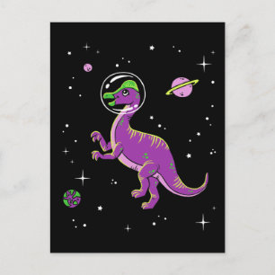 Carte Postale Corythosaurus Violet Et Vert Dinos Dans L'Espace