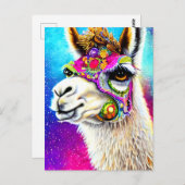 Carte postale Cosmic Alpaca (Devant / Derrière)