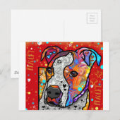 Carte Postale Cosmic Pit Bull - Bright Colorful - Idée cadeau (Devant / Derrière)