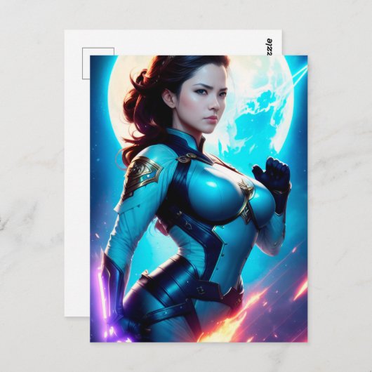 Carte Postale Cosmic Retro 50's Sci-Fi Nova Space Ranger (Devant / Derrière)