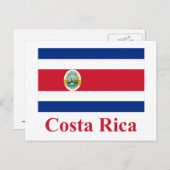 Carte Postale Costa Rica Drapeau avec nom (Devant / Derrière)