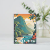 Carte Postale Costa Rice Retro Mountain Beach Voyage Souvenir (Debout devant)
