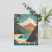 Carte Postale Costa Rice Retro Voyage Volcano Beach Souvenir (Debout devant)