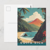 Carte Postale Costa Rice Retro Voyage Volcano Beach Souvenir (Devant / Derrière)