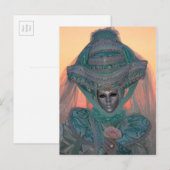 Carte Postale Costume de Carnaval Bleu, Venise (Devant / Derrière)