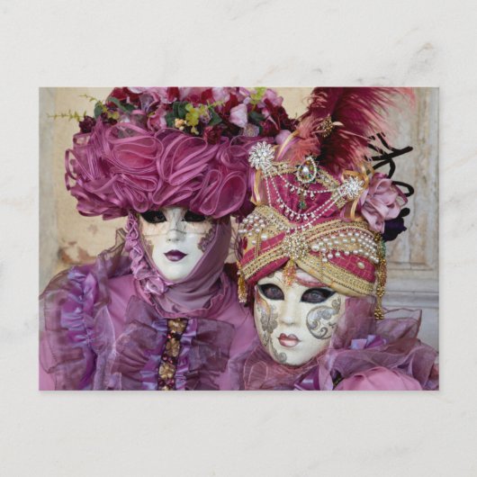 Carte Postale Costume de carnaval pourpre, Venise (Devant)
