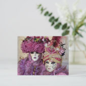 Carte Postale Costume de Carnaval violet, Venise (Debout devant)