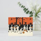 Carte Postale Costume de fantôme Jack-o'-lantern Chat noir Chat  (Debout devant)