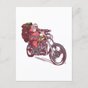 Carte Postale Costume de Noël père Noël Biker pour Invitatiatiat