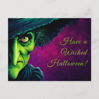Carte Postale Costume de sorcière méchante pour soirée Halloween