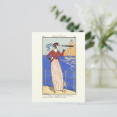 Carte Postale Costume de Yacht Mode Illustration Barbier (Debout devant)