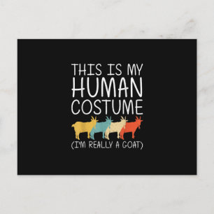 Carte Postale Costume d'Halloween de chèvre pour humain