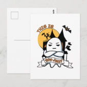 Carte Postale Costume d'Halloween fantôme Boo drôle (Devant / Derrière)