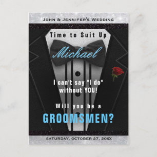 Carte Postale Costume d'invitation Groomsman Tuxedo