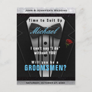 Carte Postale Costume d'invitation Groomsman Tuxedo