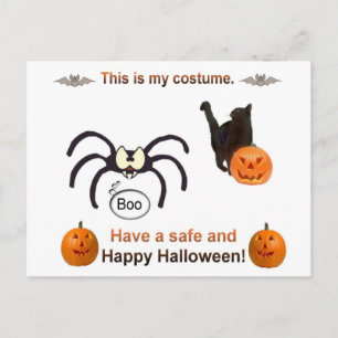 Carte Postale Costume drôle d'Halloween
