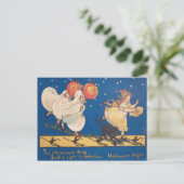 Carte Postale Costume Fantôme Halloween Prank Chat noir (Debout devant)