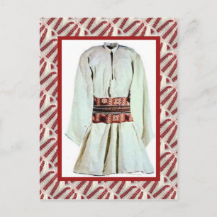 Carte Postale Costume folk vintage gaufrée homme