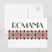 Carte Postale costume folklorique roumain couture art géométriqu (Devant / Derrière)