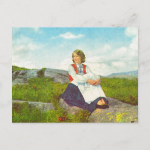 Carte Postale Costume Hardanger, Norvège Vintage image,