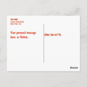 Carte Postale Costume Jack O'Lantern Fête d'Halloween (Dos)