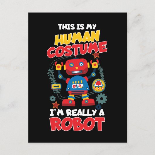 Carte Postale Costume Robot Drôle Garçons Filles Robots (Devant)
