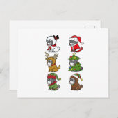 Carte Postale Costumes de Noël Schnauzer (Devant / Derrière)