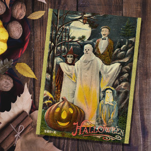 Carte Postale Costumes d'Halloween Éffrayants vintages