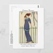 Carte Postale Costumes d'illustration de mode Barbier Parisiens (Devant / Derrière)