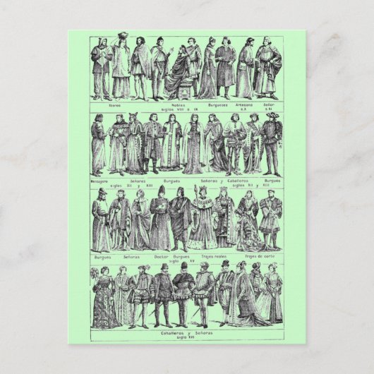 Carte Postale Costumes historiques (Devant)