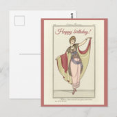 Carte Postale Costumes Parisiens- Robe de danse, Anniversaire (Devant / Derrière)