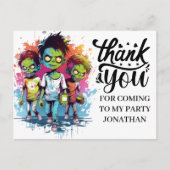 Carte Postale Costumes zombies Merci pour enfants (Devant)