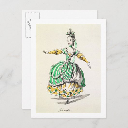 Carte Postale Costumez la conception pour Phrygienne, dans (Devant / Derrière)