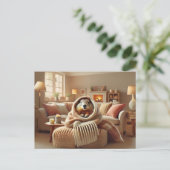 Carte Postale Cosy Groundhog hiver chaud (Debout devant)