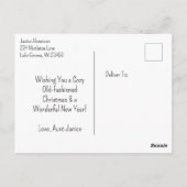 Carte Postale Cosy Kitchen Vintage Noël (Dos)