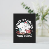 Carte Postale Cosy Puppy Dreams - Chocolat chaud et Noël (Debout devant)