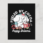 Carte Postale Cosy Puppy Dreams - Chocolat chaud et Noël (Devant)
