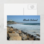 Carte Postale côte accidentée de l'île Rhode (Devant / Derrière)