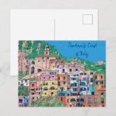 Carte Postale Côte amalfitaine d'Italie Art traditionnel (Devant / Derrière)