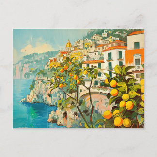 Carte Postale Côte amalfitaine, Italie Voyage Rétro