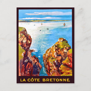 Carte Postale Côte bretonne, vue aérienne, France, voyage